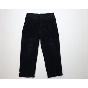 Vintage 90s Streetwear Mens 34x28 Faded Wide Leg Corduroy Chino Pants Navy Blue